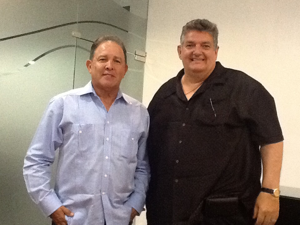 Partnership meeting with Gerald Hagerty and Mr. Carlos Azar co-creating a new trailer for America's Next Top Baseball Players. Santo Domingo RD.