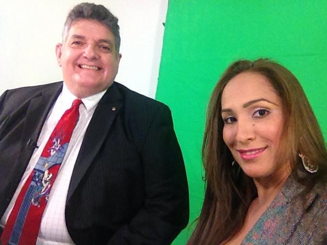 On the set of Sports News with Marlenny Diaz in Santo Domingo