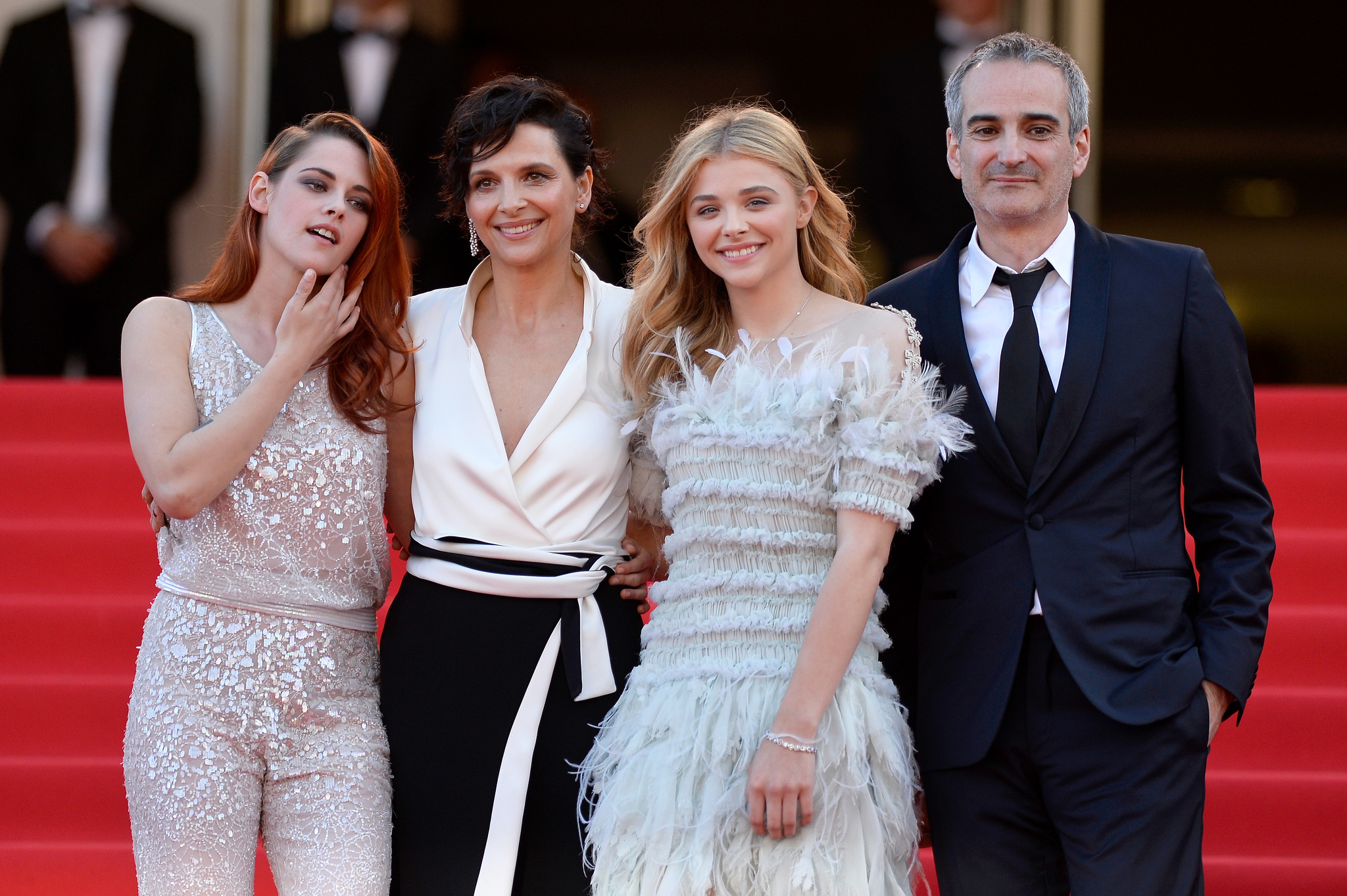 Juliette Binoche, Olivier Assayas, Kristen Stewart and Chloë Grace Moretz at event of Clouds of Sils Maria (2014)