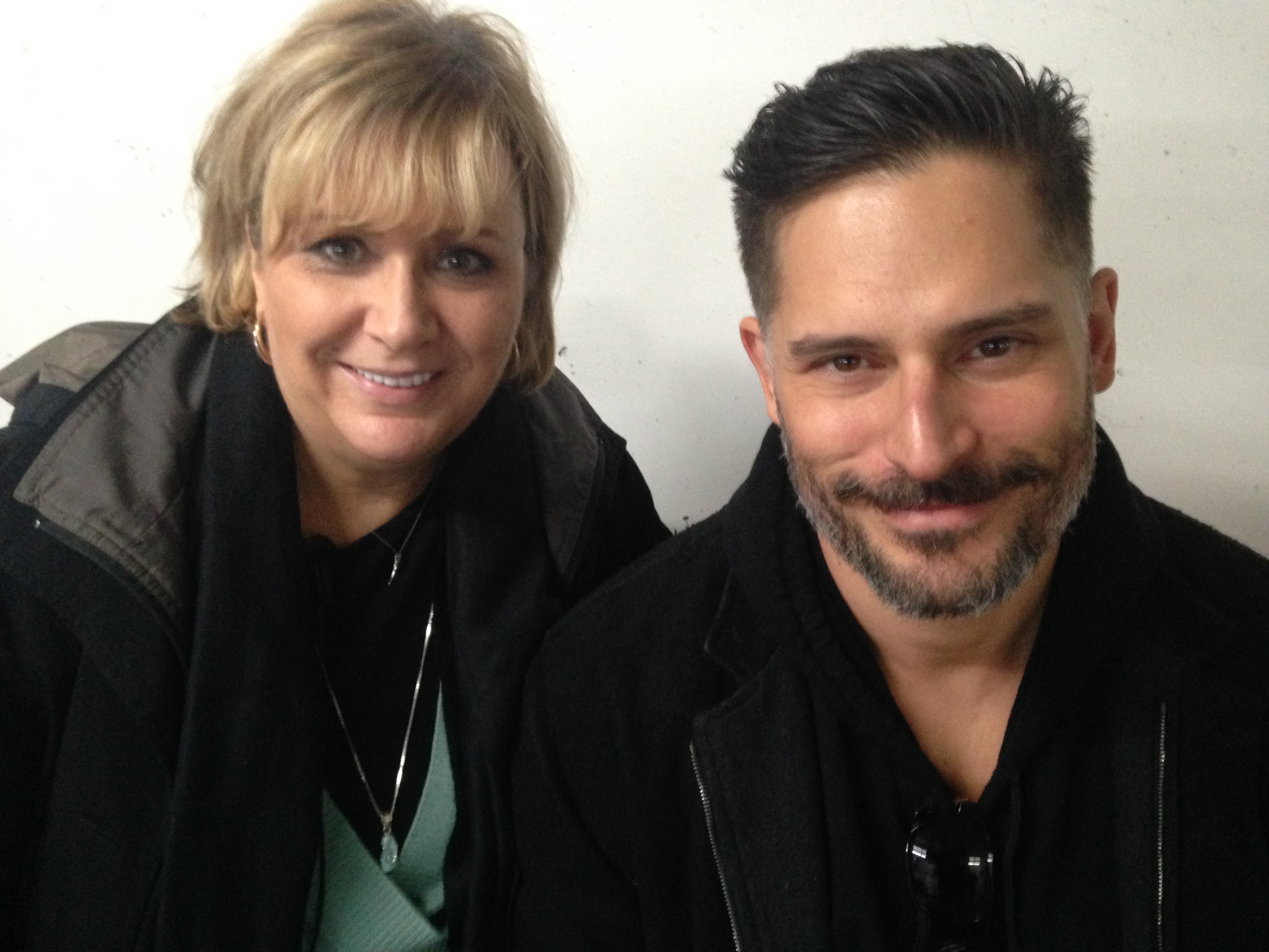 Sandra Montgomery, Joe Manganiello on the set of THE ADVOCATE 2015