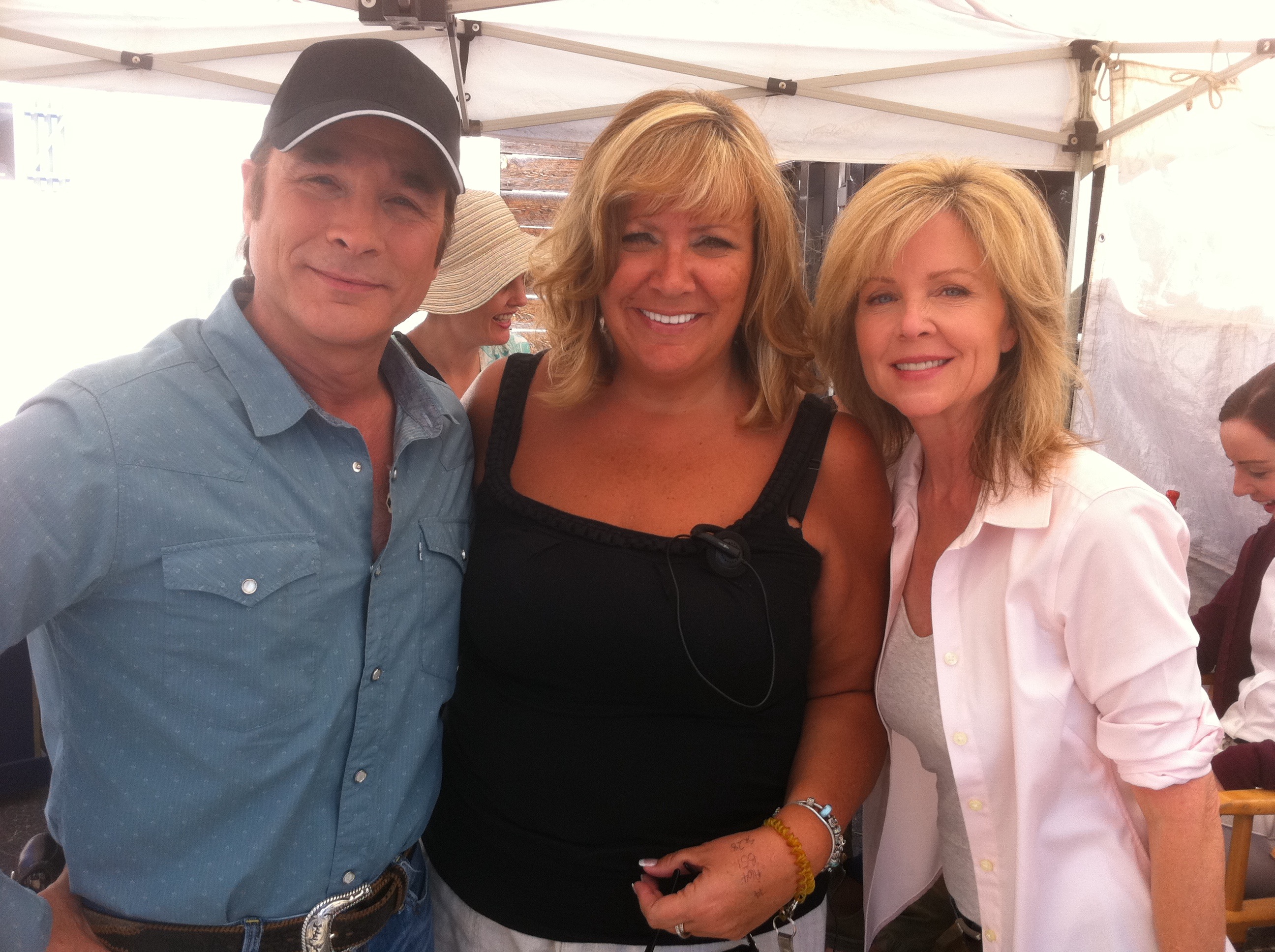 Sandra Montgomery, Clint Black, Lisa Hartman on the set of FLICKA COUNTRY PRIDE 2011