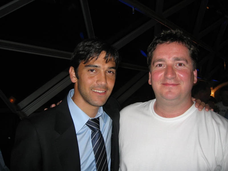 Philip Waley with Paulo Ferreira in Moscow- Chelsea Football Club