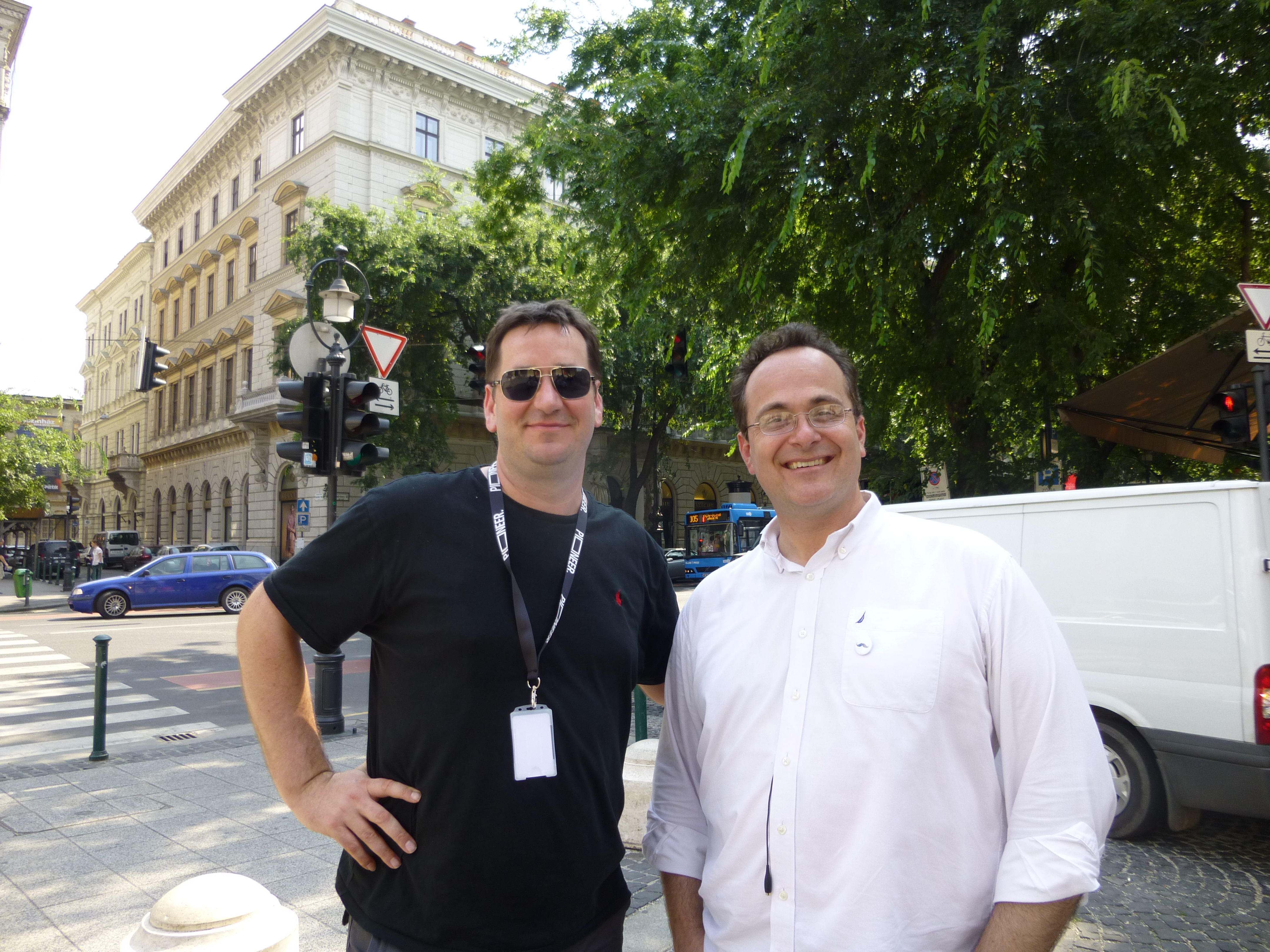 Producer Philip Waley with Director Vince Marcello on Set in Budapest 2014