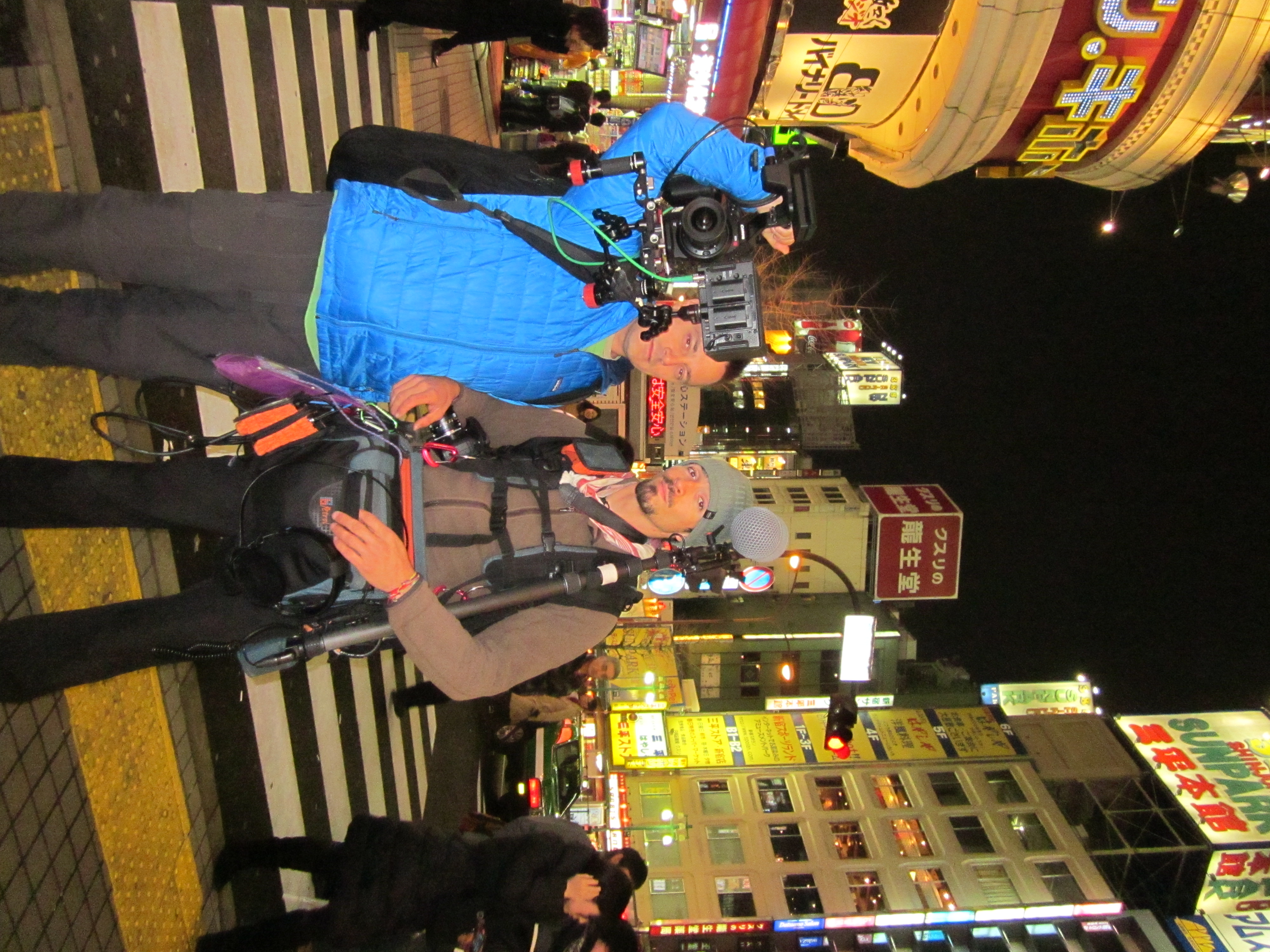 shooting on location in kabukicho Shinjuku, Tokyo Japan