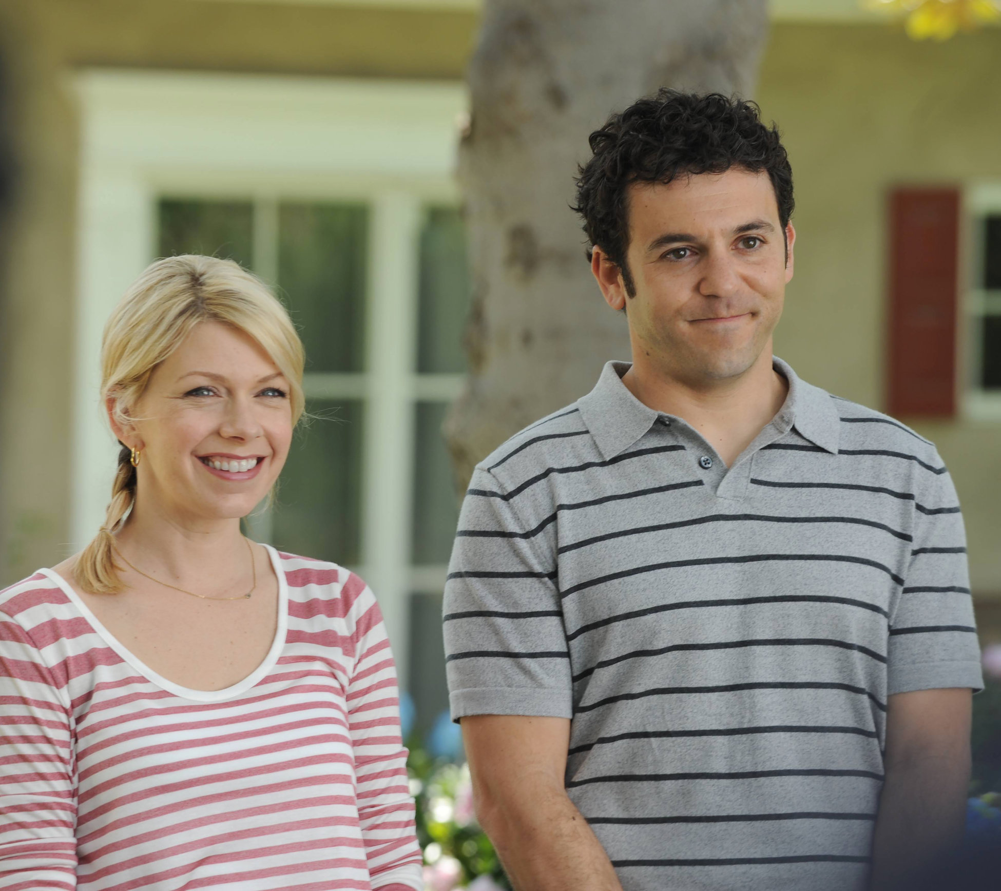 Still of Fred Savage and Mary Elizabeth Ellis in The Grinder (2015)