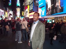 Rege Lewis hanging out in Times Square NYC