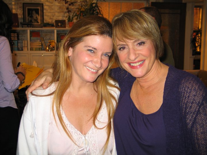 with Patti LuPone on the set of the pilot Open Books