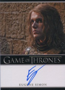 Signed Game of Thrones collection cards w/Eugene Simon