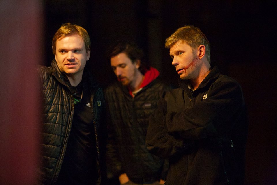 Zeke Hawkins, Simon Hawkins, and Mark Pellegrino on the set of 'We Gotta Get Out of This Place.'