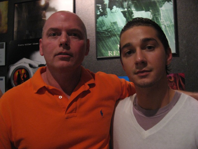 With Shia LaBeouf for the promotion of his new movie.