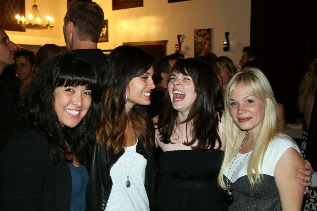 Jenn Kaiser, Torrey DeVitto, Sarah Foret, and Lisa Schwartz after the play.