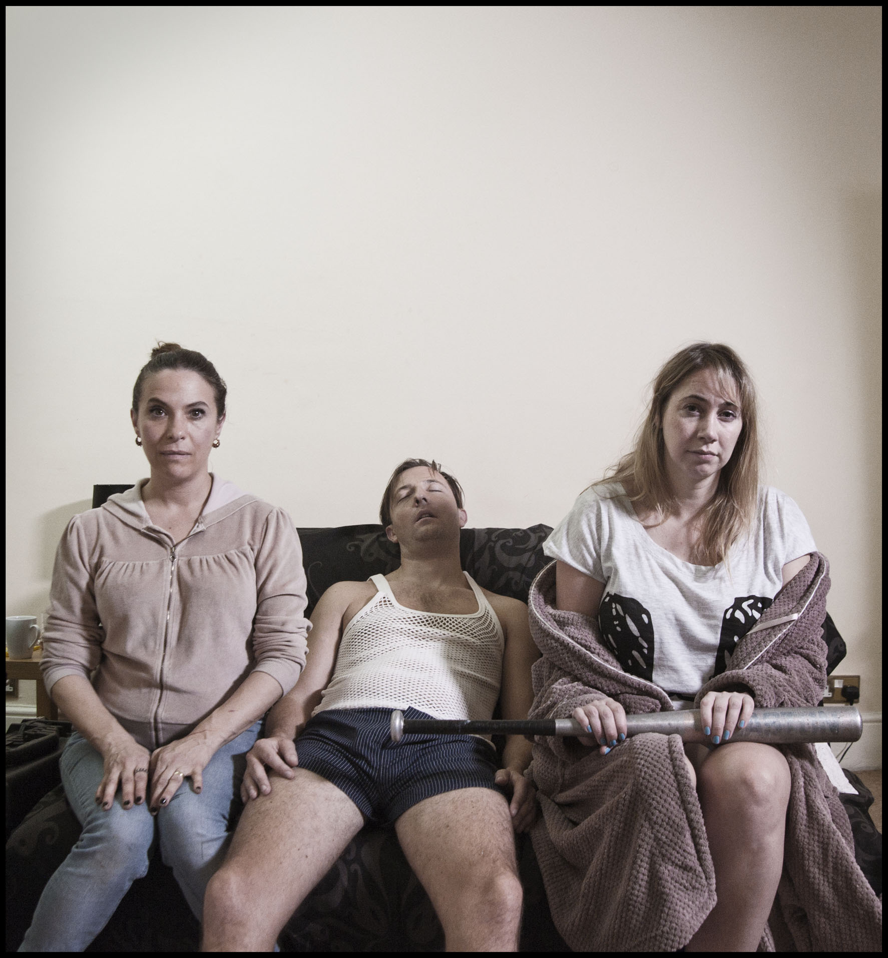 Juliet Cowan, Andrew Maxwell and Tiff Stevenson, cast of short film Dale Court