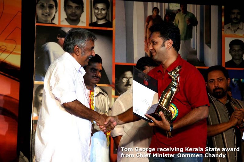 Receiving State award from Chief Minister