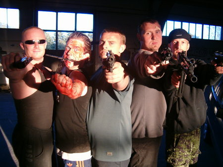 Thomas Biehl, Mads Koudal, Kim Sønderholm, Claus Lund and Jesper Blumensaat in Brutal Incasso (2005)