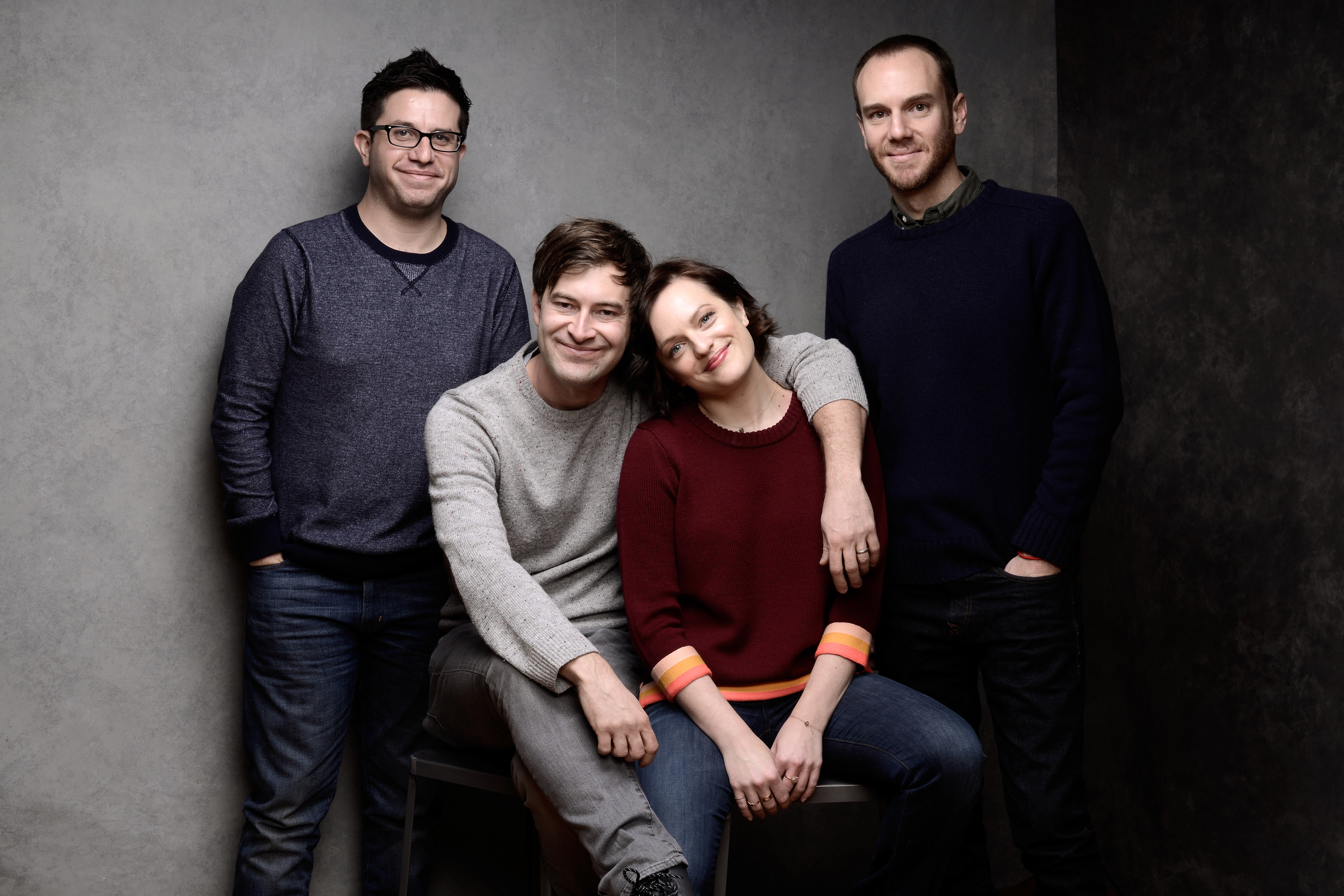 Elisabeth Moss, Mark Duplass, Justin Lader and Charlie McDowell at event of The One I Love (2014)