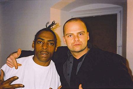 Coolio & Michael Klesic on the set of 