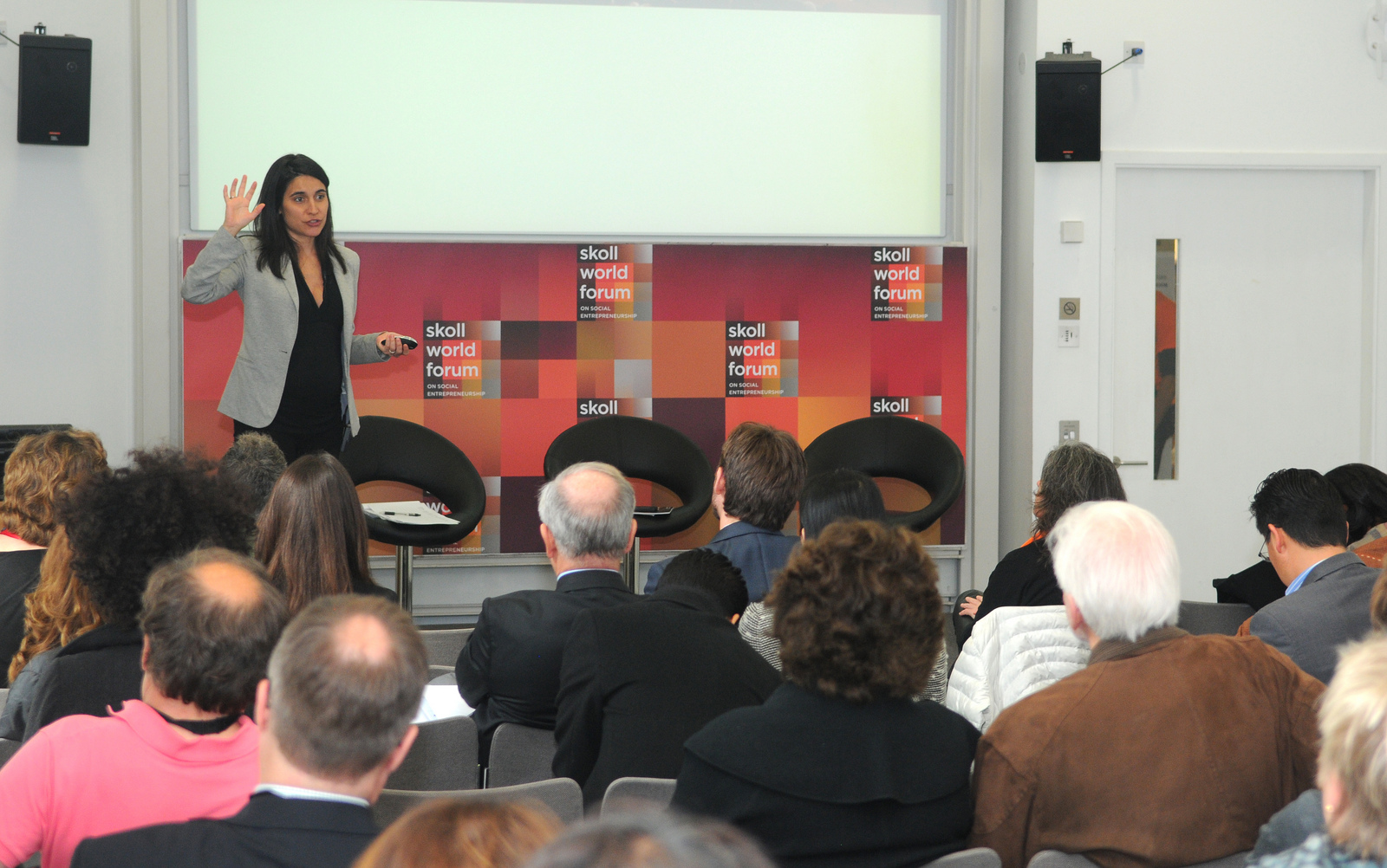 Julia Bacha presenting at the 2013 Skoll World Forum