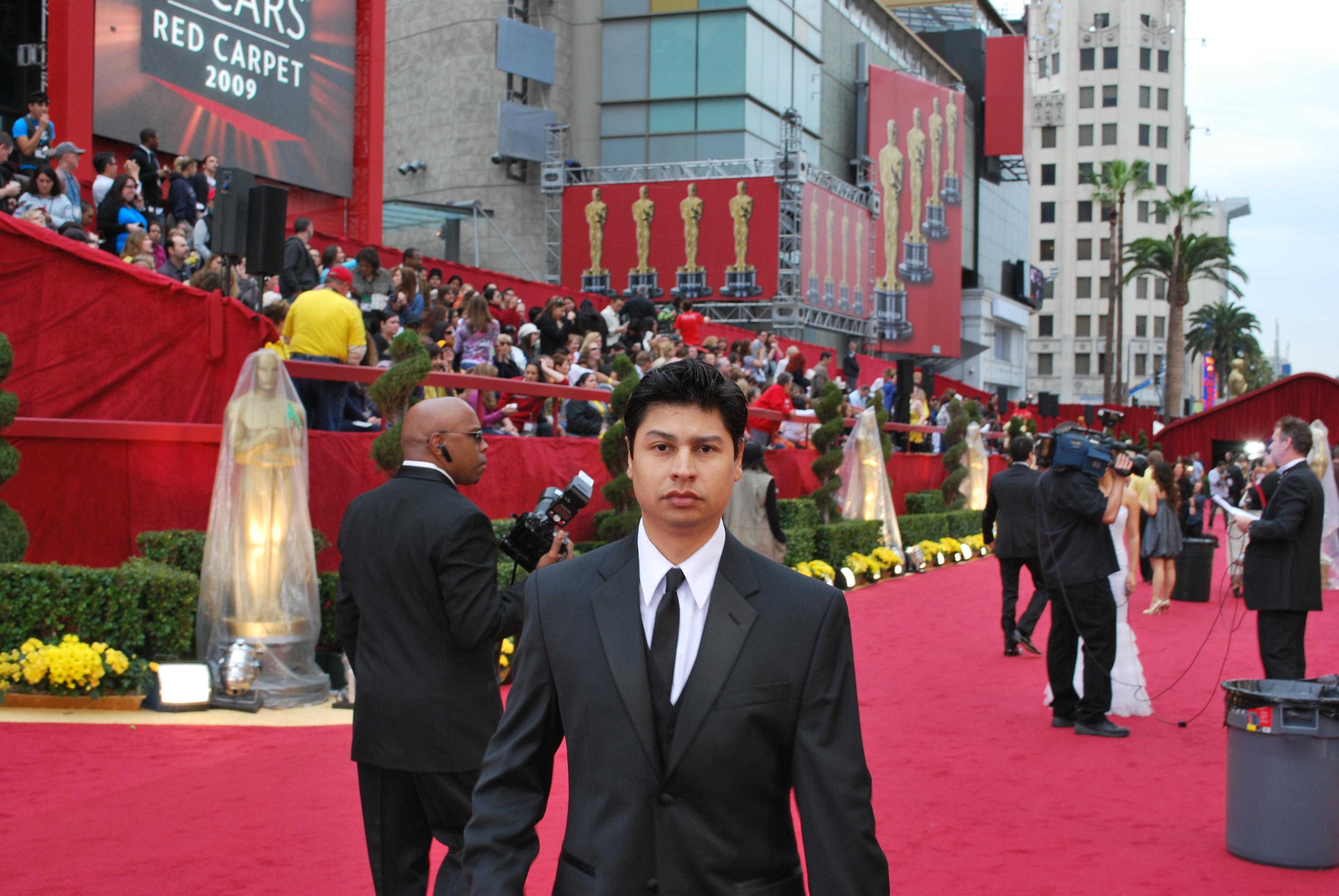 Paul Cruz attending and hosting a Red Carpet Pre-show at the 2009 Academy Awards.