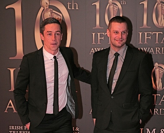 Killian Scott and Nick Lee attend the Irish Film and Television Awards 2013.