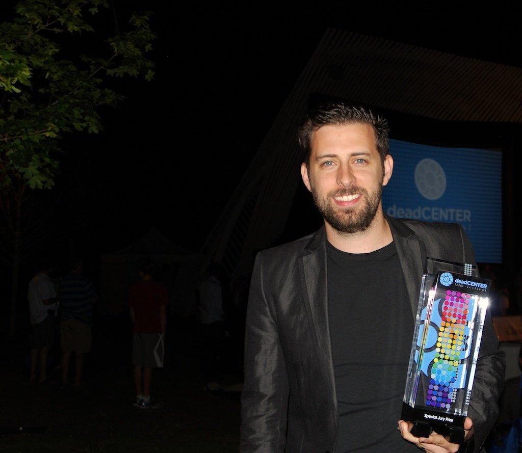 Director Brent Ryan Green with the 2013 deadCENTER Film Festival Special Jury Short Film Award given to Running Deer