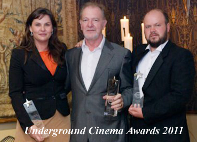 Underground Cinema Award winners. L to R: Una Kavanagh, Best Actress. Gerry Shanahan, Best Screenplay and Cathal Nally, Best Director for 'Voices'.