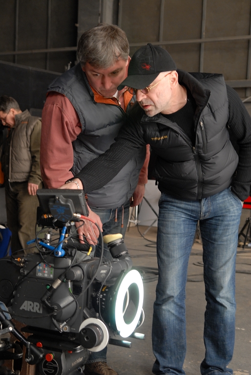 On the set. Discussion with DP.