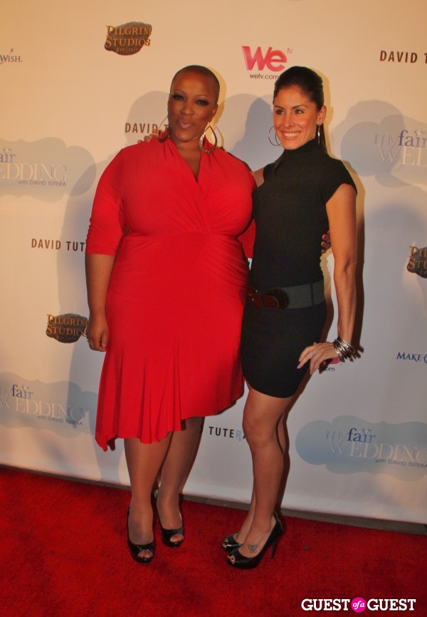 Michelle Betts with Frenchie at the premiere party for WE TV's 