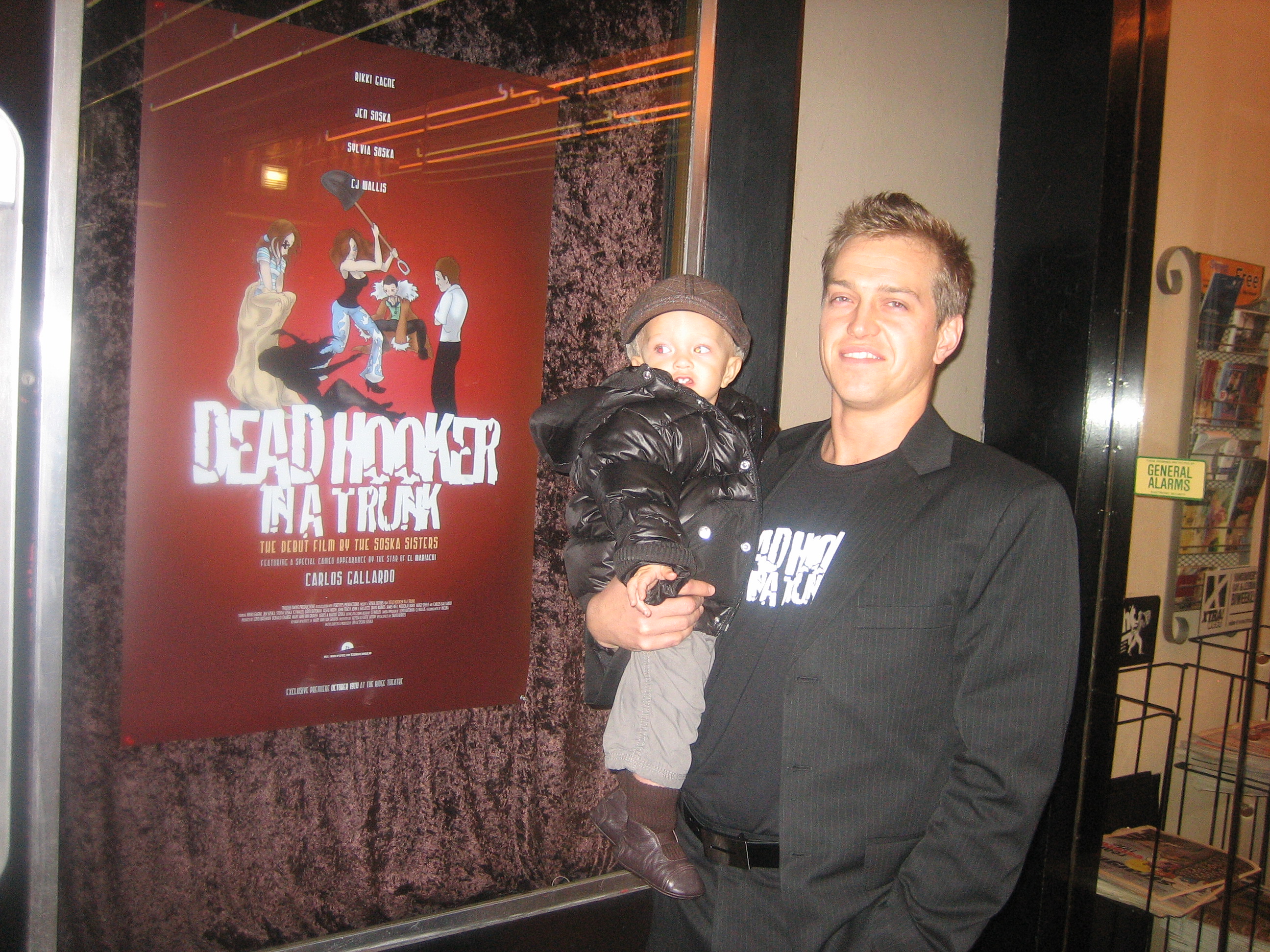 Dead Hooker in The Trunk premier with son, Caden.