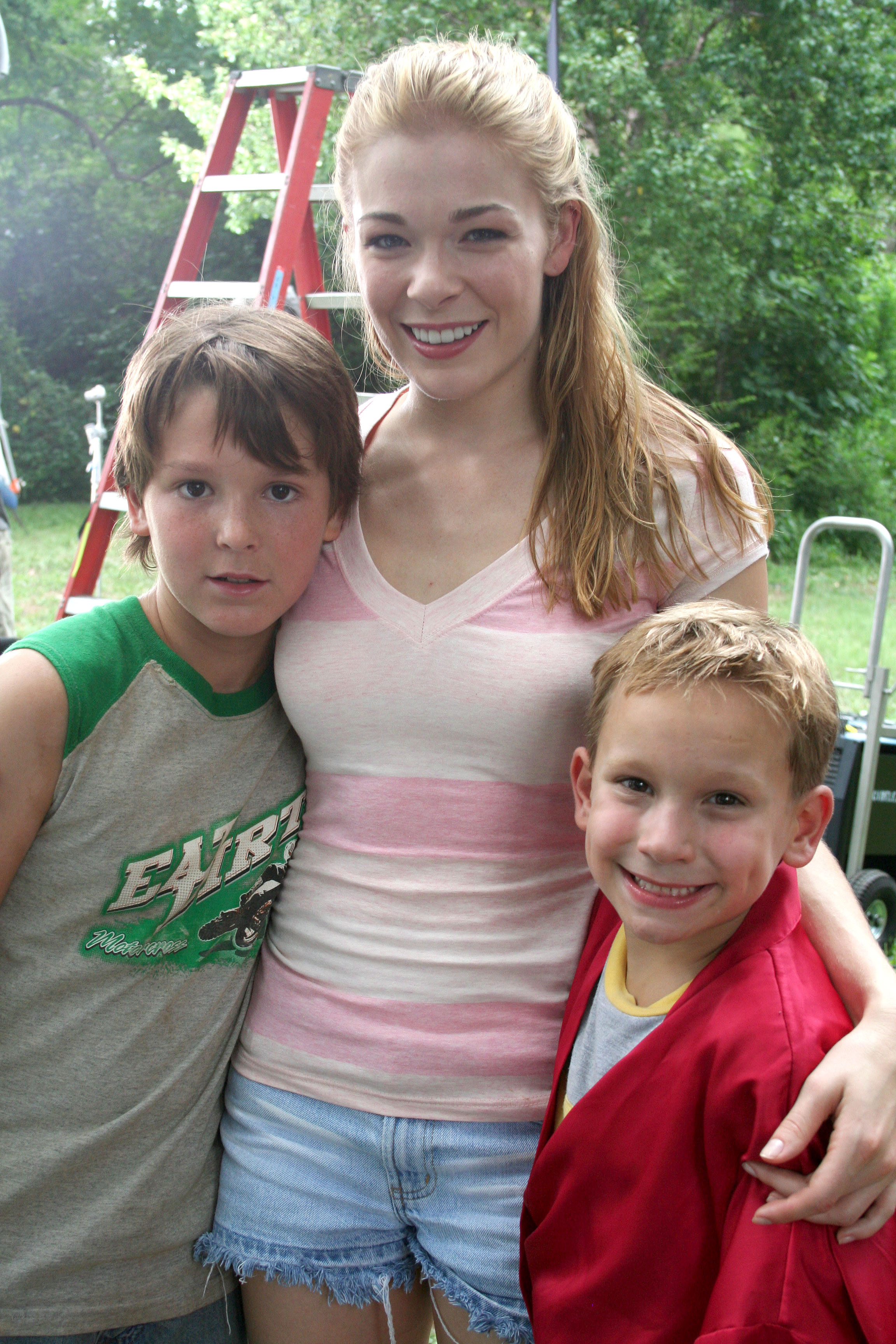 Tyler Case, Michel May, and LeAnn Rimes on the set of Good Intentions