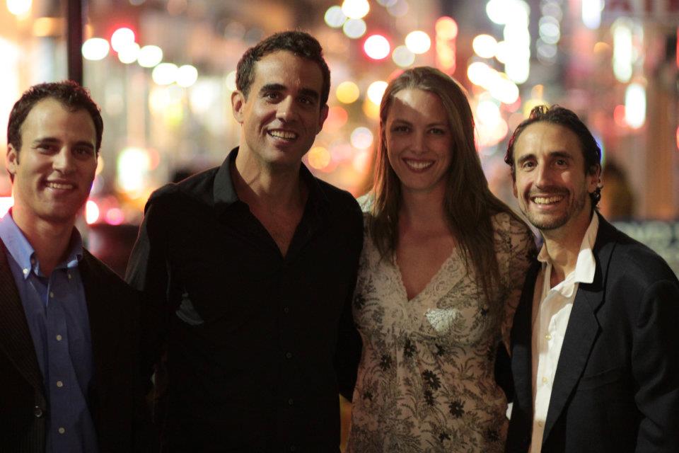 Neil Holland, Bobby Cannavale, Therese Plaehn and Don DiPaolo post-show at opening night of Knife Edge Productions' TAPE by Stephen Belber