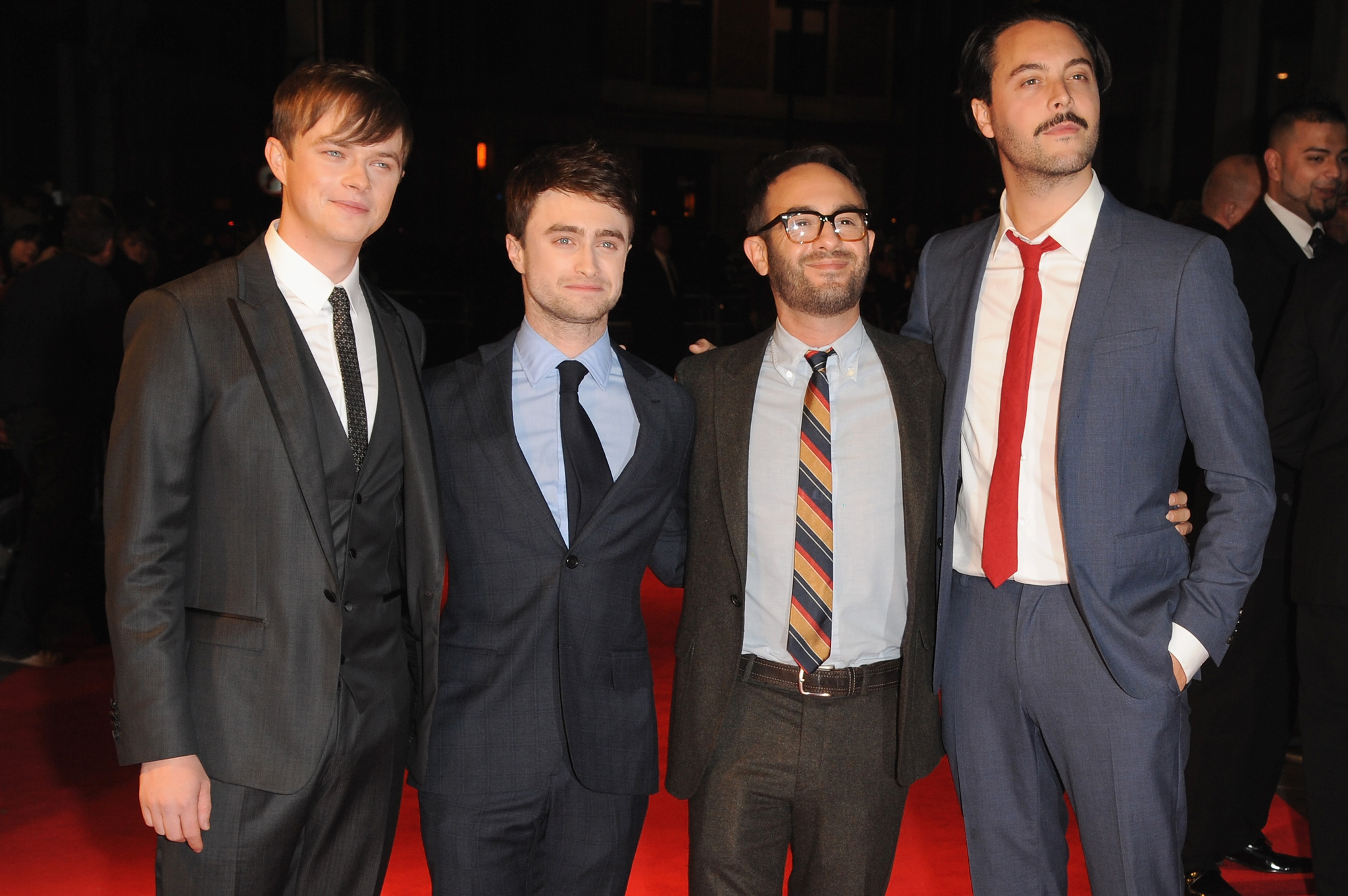 Daniel Radcliffe, John Krokidas, Jack Huston and Dane DeHaan at event of Nuzudyk tuos, kuriuos myli (2013)