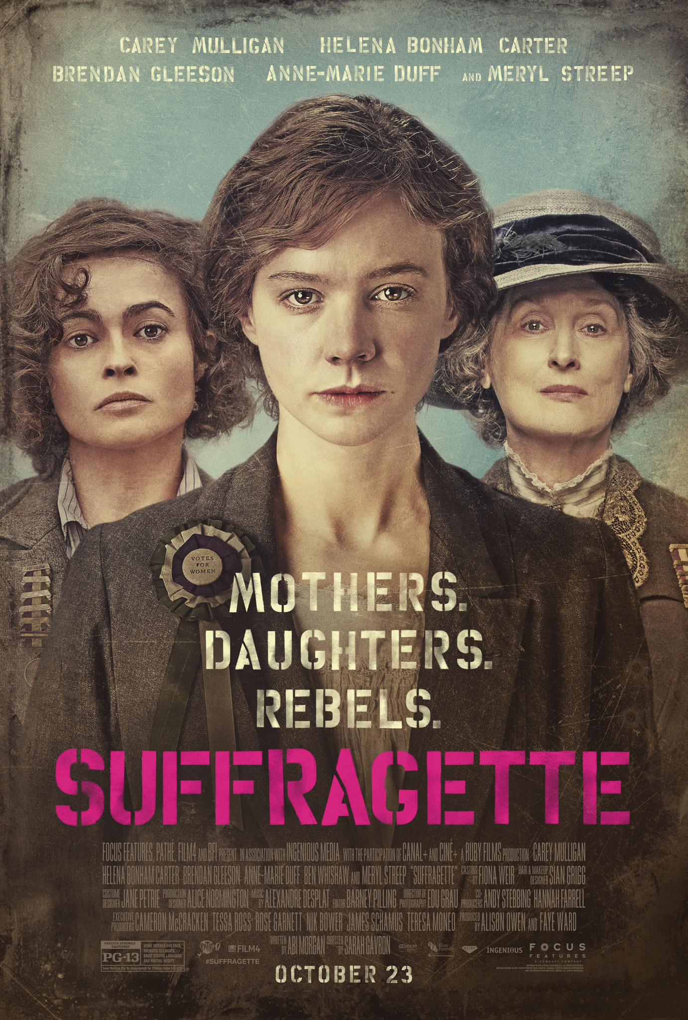 Helena Bonham Carter, Meryl Streep and Carey Mulligan in Suffragette (2015)
