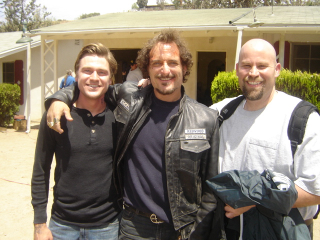 On the set of S.O.A. with Kim Coates & Kanin Howell