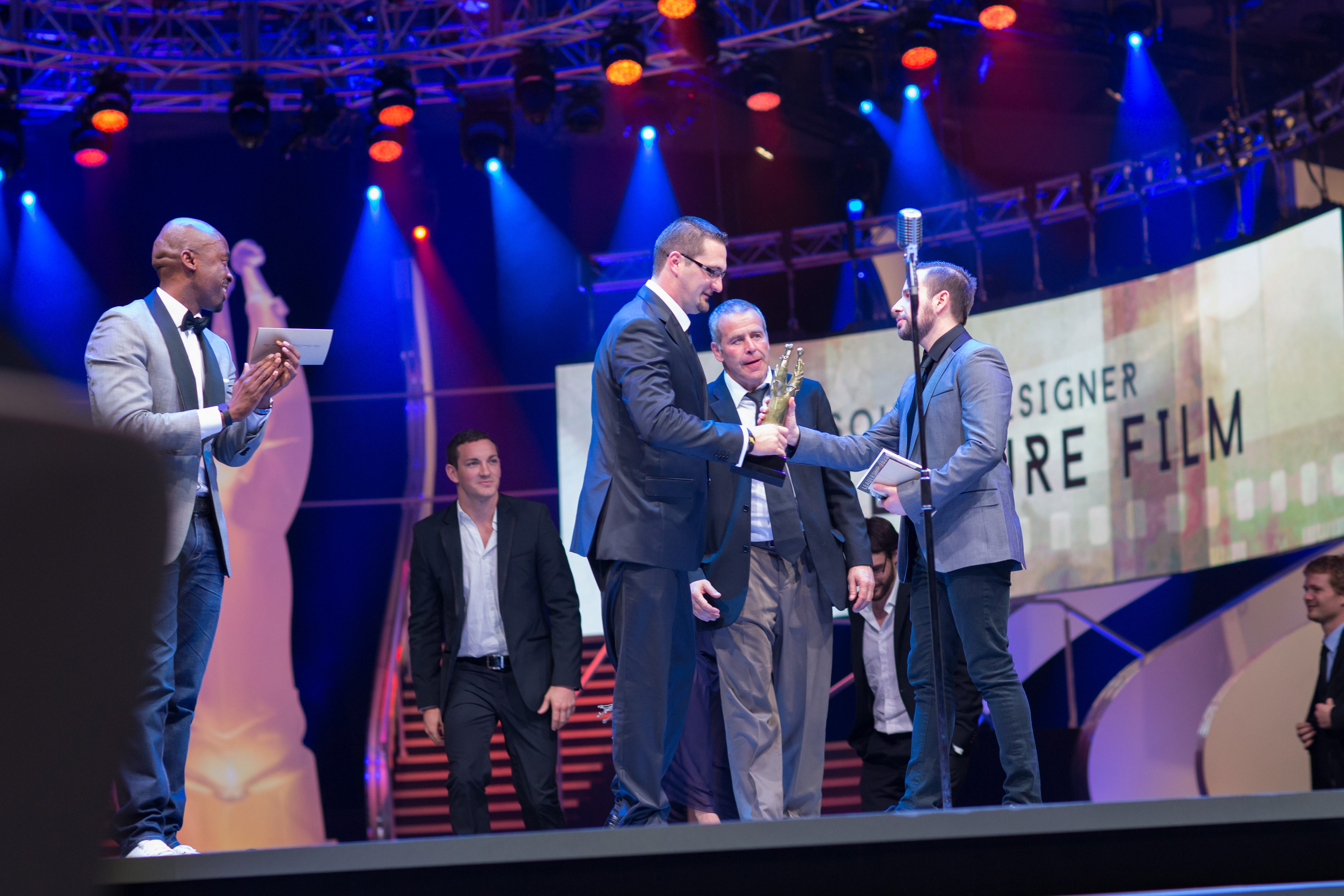 Jim Petrak taking the award for Best Sound Designer at the 2014 South African Film and Television Awards