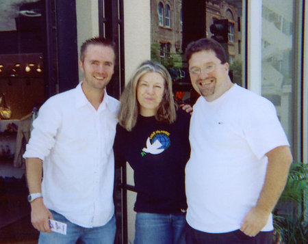 Jay Freud, Mimi Kennedy and Paul Swearingen. War Memorial in Santa Monica, CA. May 2005