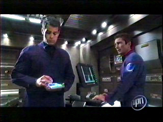Engineer Alex Testing Phasers. Star Trek Enterprise 2003