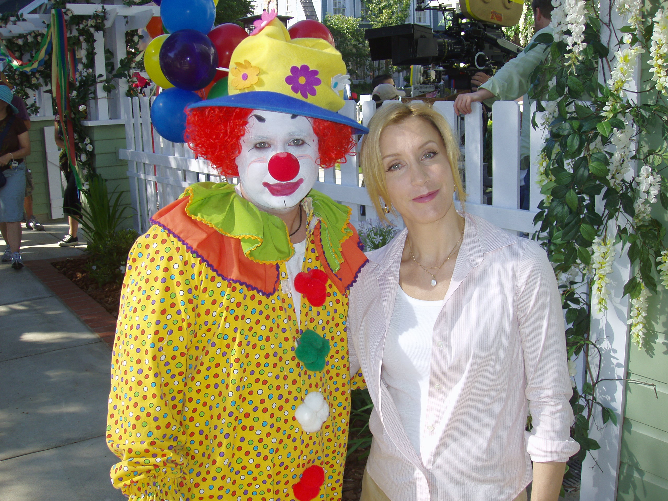 Clowning around on the set of 