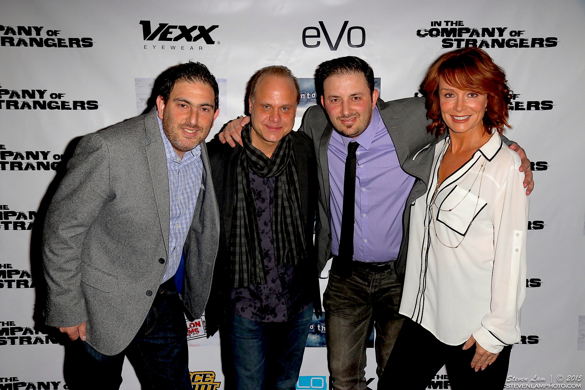 Dennis W. Hall with Fiancee Actress Kristin Carey with Directors The Grinman Brothers at the Premiere of 