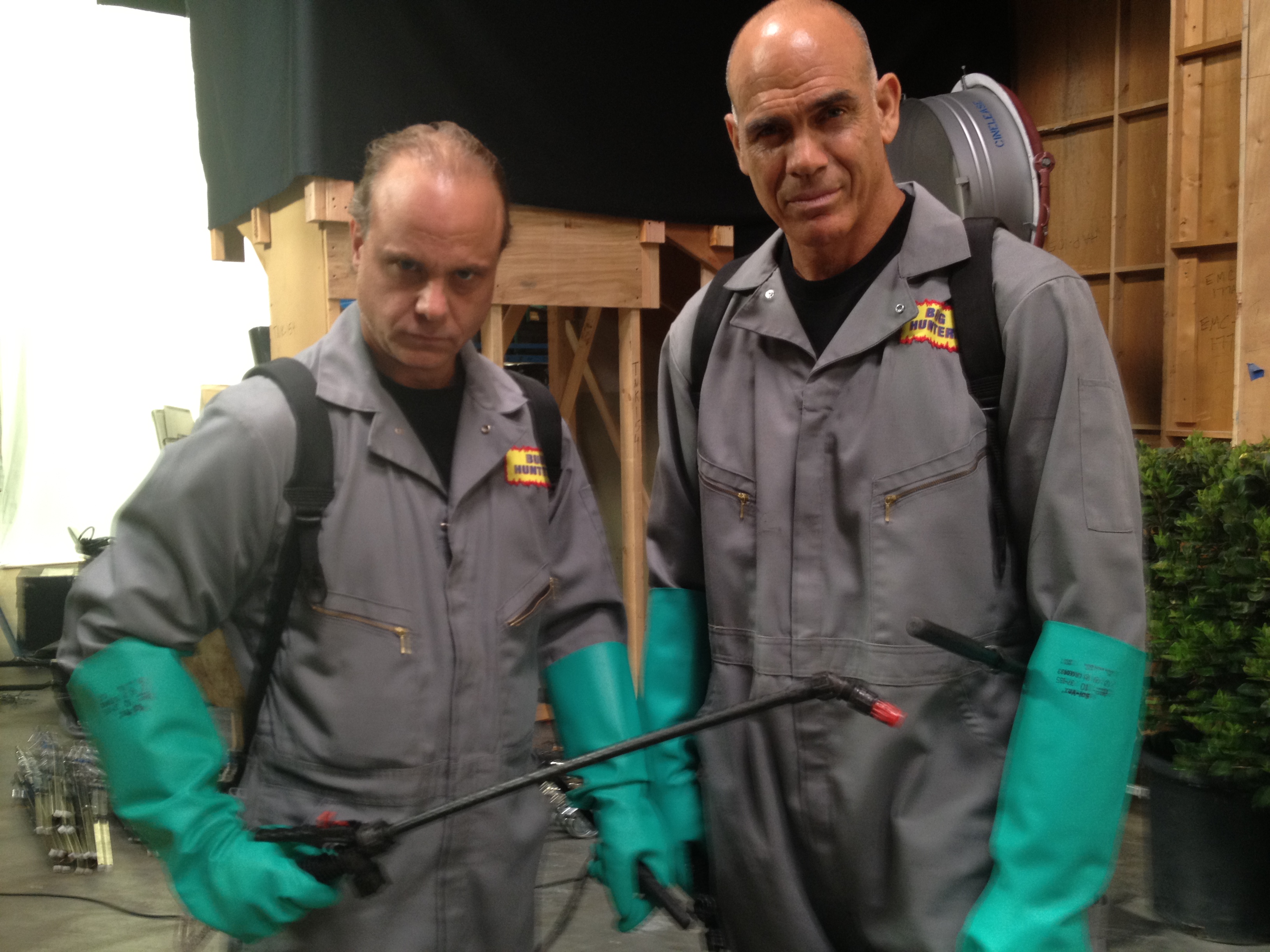Dennis W, Hall & Greg Collins as THE BUG GUYS in the ABC Comedy FAMILY TOOLS - 