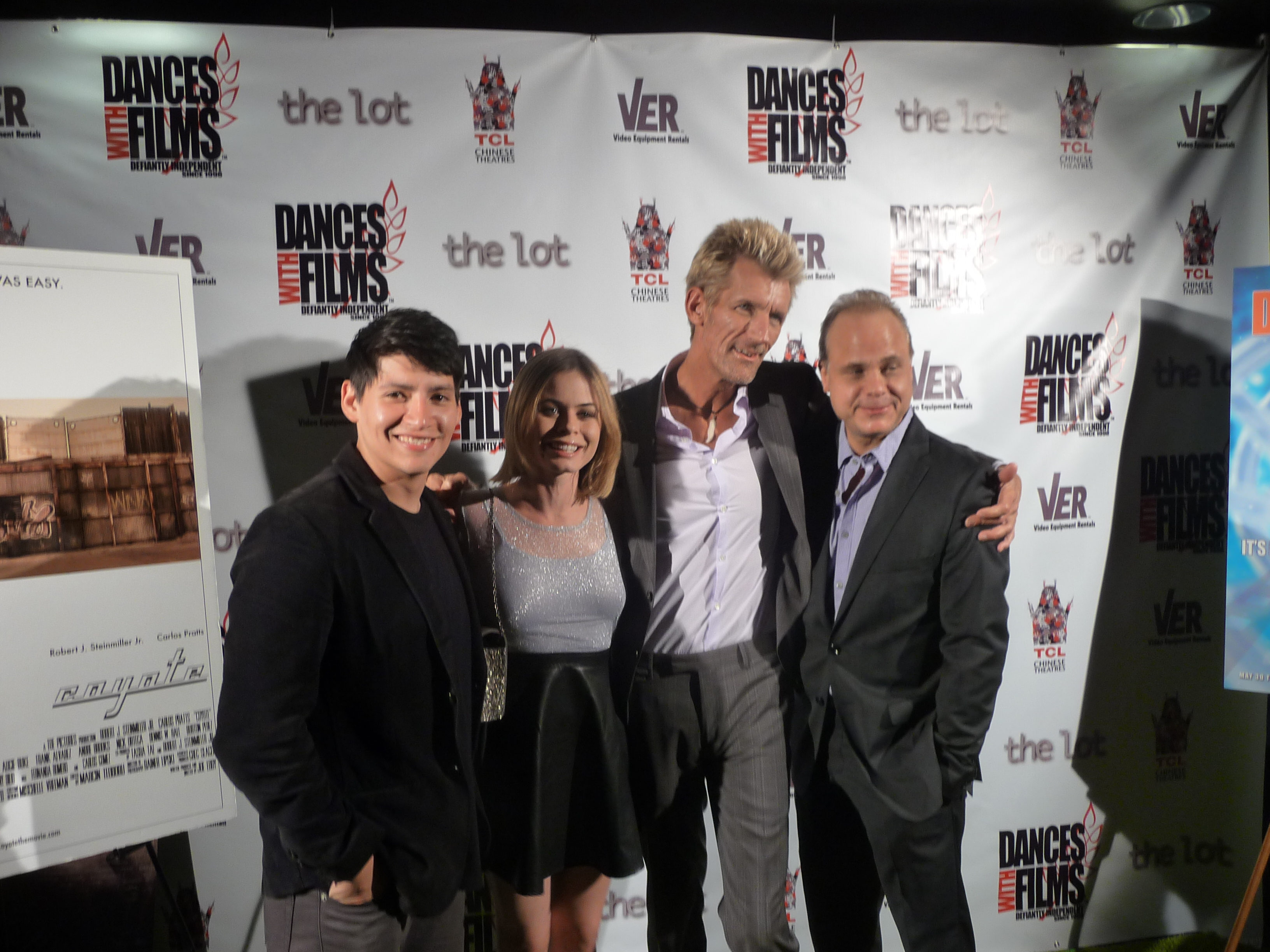 The cast of COYOTE. Carlos Pratts, Augie Duke,Neal Polister and Dennis W. Hall at the Premiere of COYOTE.