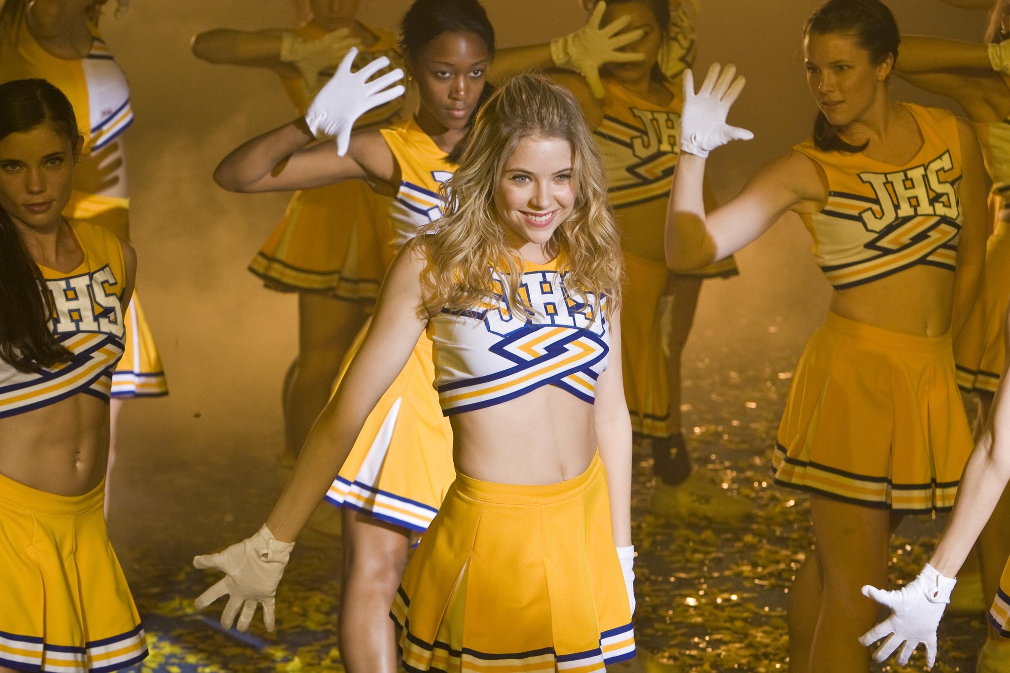 Still of Ashley Benson and Jessica Heap in Fab Five: The Texas Cheerleader Scandal (2008)