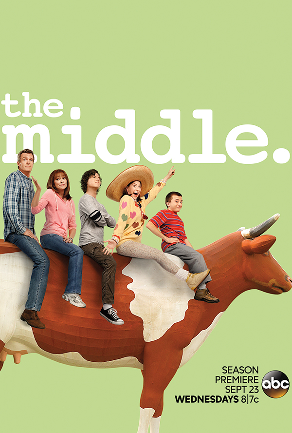 Patricia Heaton, Neil Flynn, Eden Sher, Charlie McDermott and Atticus Shaffer in The Middle (2009)