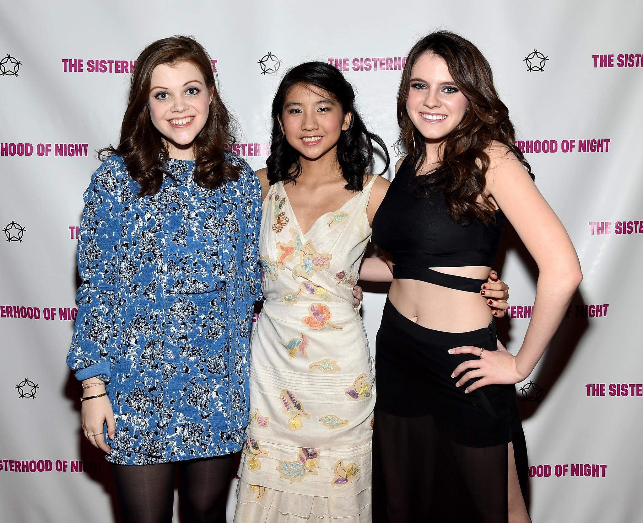 Willa Cuthrell, Georgie Henley and Kara Hayward at event of The Sisterhood of Night (2014)