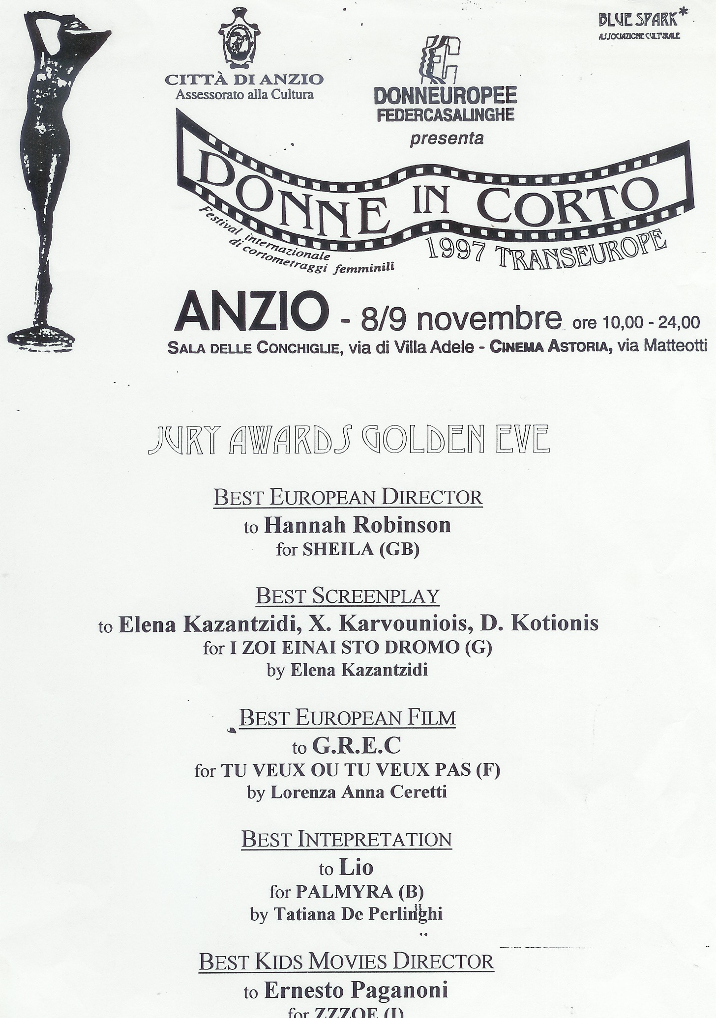 Donne in Corto festival prizes