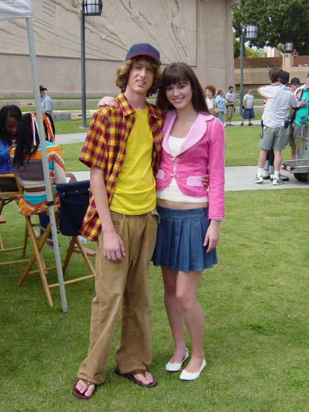 Dustin Ingram and Mary Elizabeth Winstead on the set of 