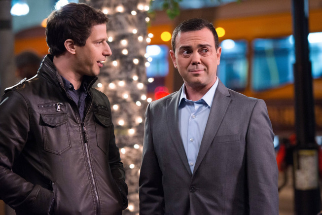 Still of Joe Lo Truglio and Andy Samberg in Brooklyn Nine-Nine (2013)