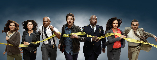 Still of Andre Braugher, Terry Crews, Melissa Fumero, Joe Lo Truglio, Andy Samberg, Chelsea Peretti and Stephanie Beatriz in Brooklyn Nine-Nine (2013)