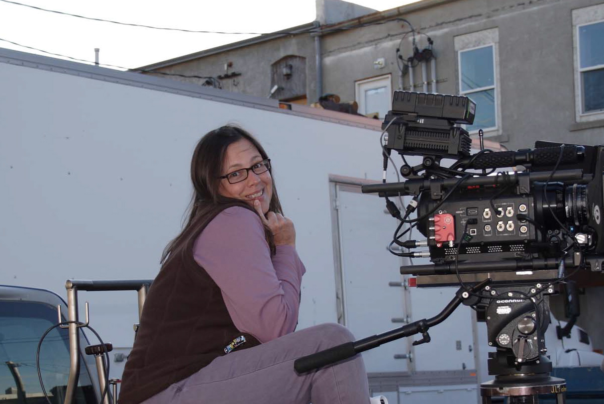 Director, Jolene Adams, flirting with Julio's camera, THE BOARDER