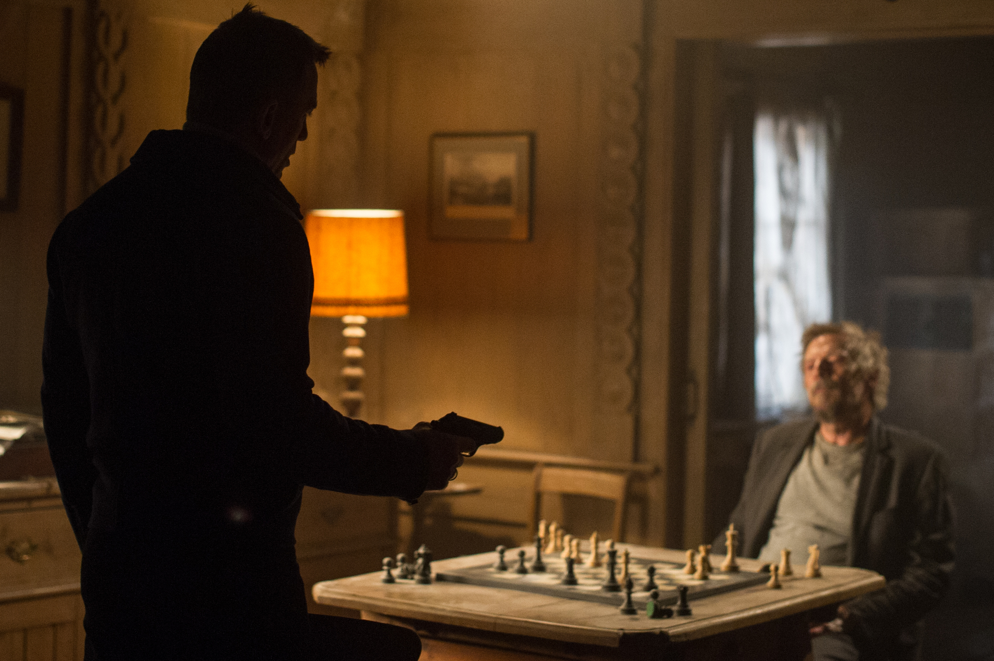 Still of Jesper Christensen and Daniel Craig in Spectre (2015)