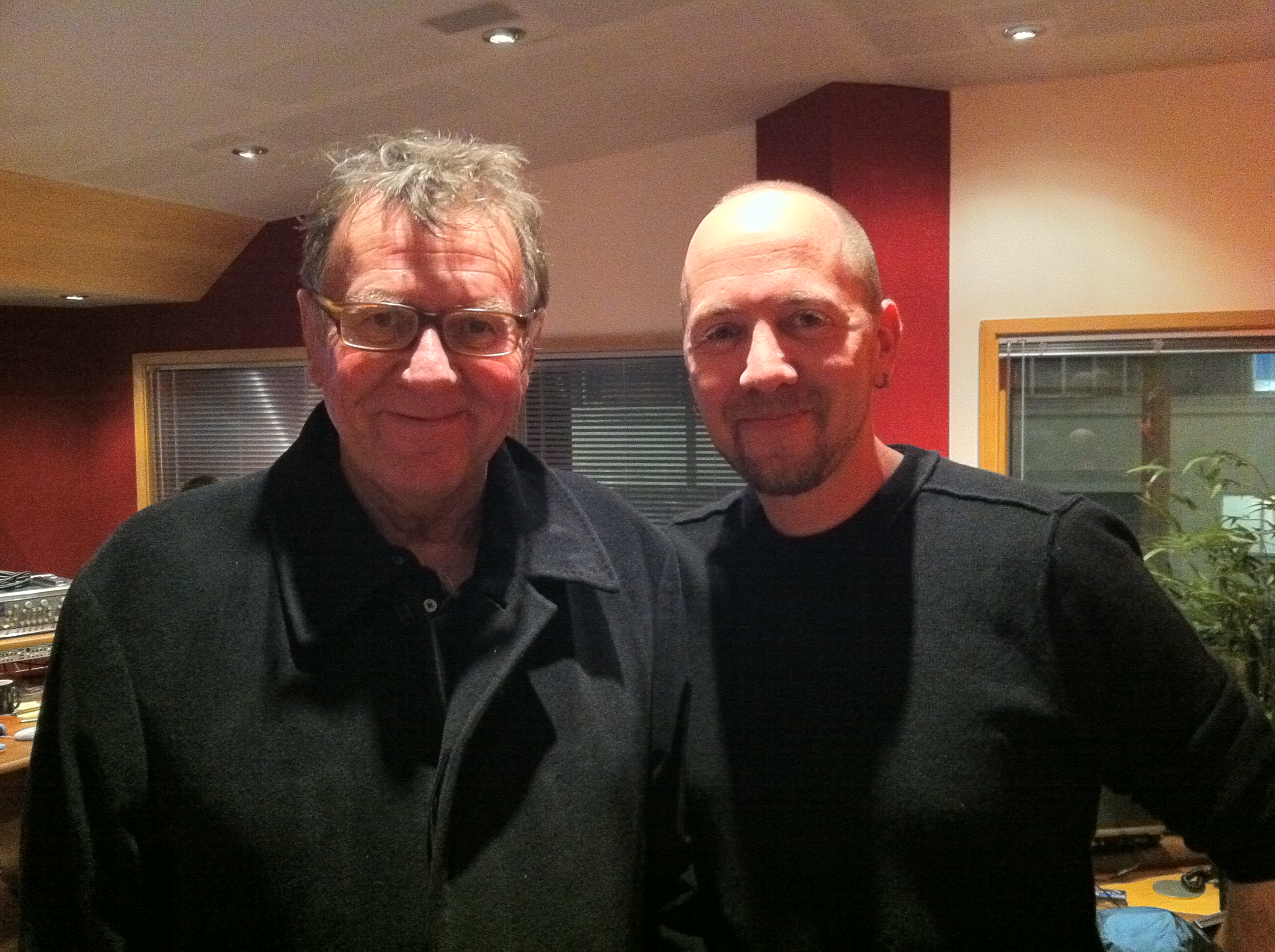 Tom Wilkinson and Director Keith Arem recording in London.